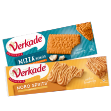 Verkade knappertjes, maria, nizza kokos San Francisco naturel of sprits original
